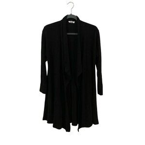 Lna Women's Cut Out Sleeve Cardigan Black Medium Sweater Open Front Cascade Fall
